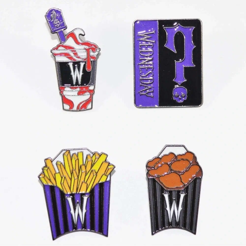 Exclusive Wendy’s x Wednesday’s Employees Only Mystery Pins - x4 Limited Edition - Picture 1 of 4